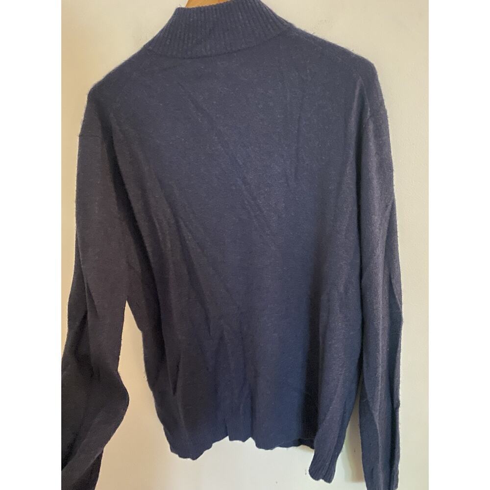 Qi New York 1/4 Zip Blue Cashmere‎ Quarter Zip Speckled Pullover Men’s Size XL - Picture 4 of 6